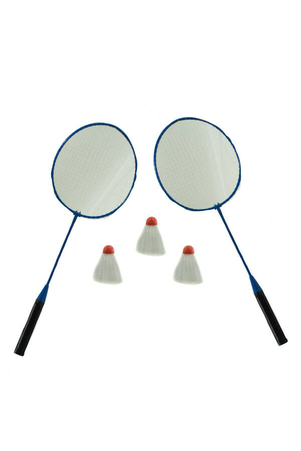 Metal Badminton Set 2 Rackets 3 Shuttlecocks - 1
