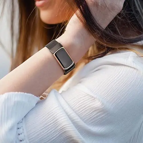Metal Band Fitbit Charge 5 Bands for Women Men uchun, Zanglamaydigan Po'lat Bilaguzuk Mesh Bilaguzuk Fitbit Charge 5 uchun almashtirish tasmasi - 3