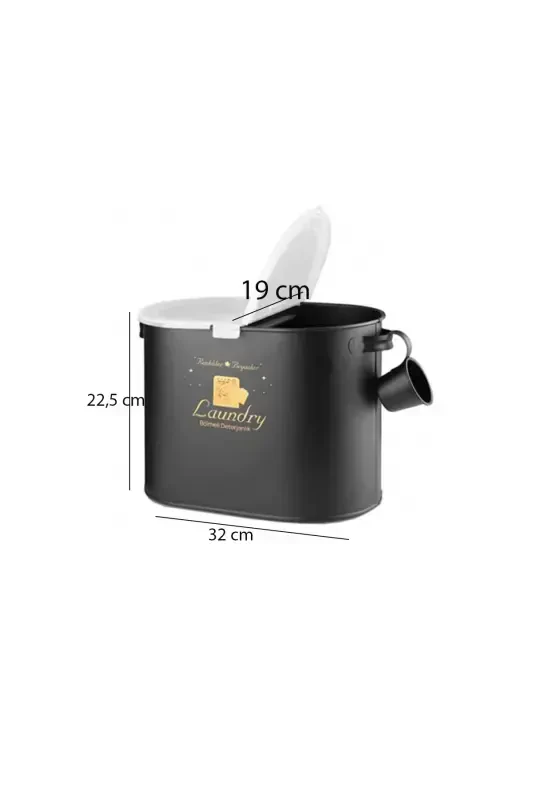 Metal bo'linmali detarjan qutisi qora 12 Lt Lr002 - 2