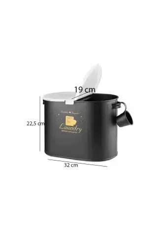 Metal Divided Detergent Box Black 12 Lt Lr002 - LAUNDRY (1)