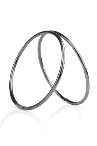 Metal Dumaloq Halqa Sumka Tutqichi Qora 11 Sm - 7