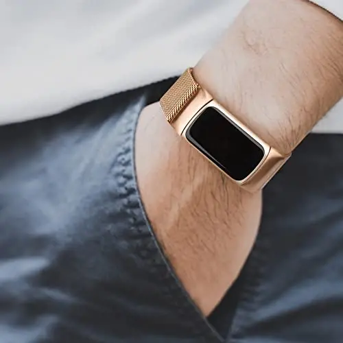 Metal Fitbit Charge 5 tasmalar ayollar erkaklar uchun, zanglamaydigan po'lat bilaguzuk to'rli bilakuzuk Fitbit Charge 5 uchun almashtirish tasmasi - 4