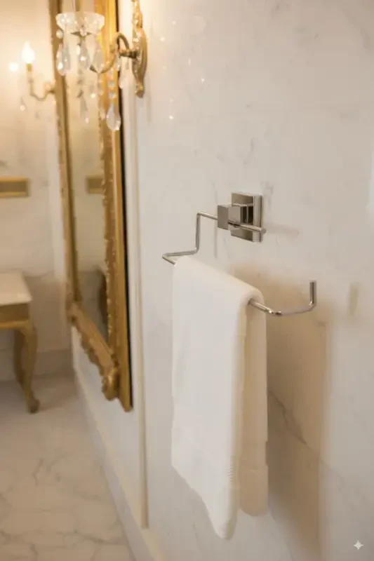 Metal Kağıt Havluluk Paslanmaz Krom Kaplama Yapışkanlı Banyo Havluluk Banyo Askısı - 2
