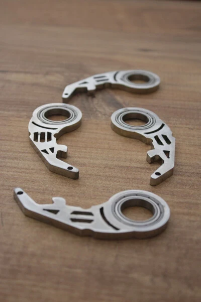 Metal Keyrambit Gun Pro Keychain, Bottle Opener Function, Unbreakable Metal - Chrome Color - 8