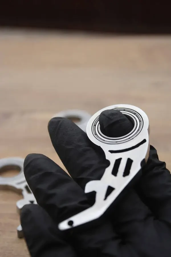 Metal Keyrambit Gun Pro Keychain, Bottle Opener Function, Unbreakable Metal - Chrome Color - 11