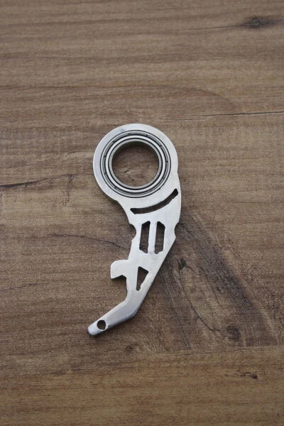 Metal Keyrambit Gun Pro Keychain, Bottle Opener Function, Unbreakable Metal - Chrome Color - KEYRAMBITCIDAYI