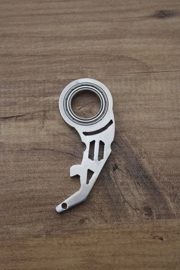 Metal Keyrambit Gun Pro Keychain, Bottle Opener Function, Unbreakable Metal - Chrome Color - 1