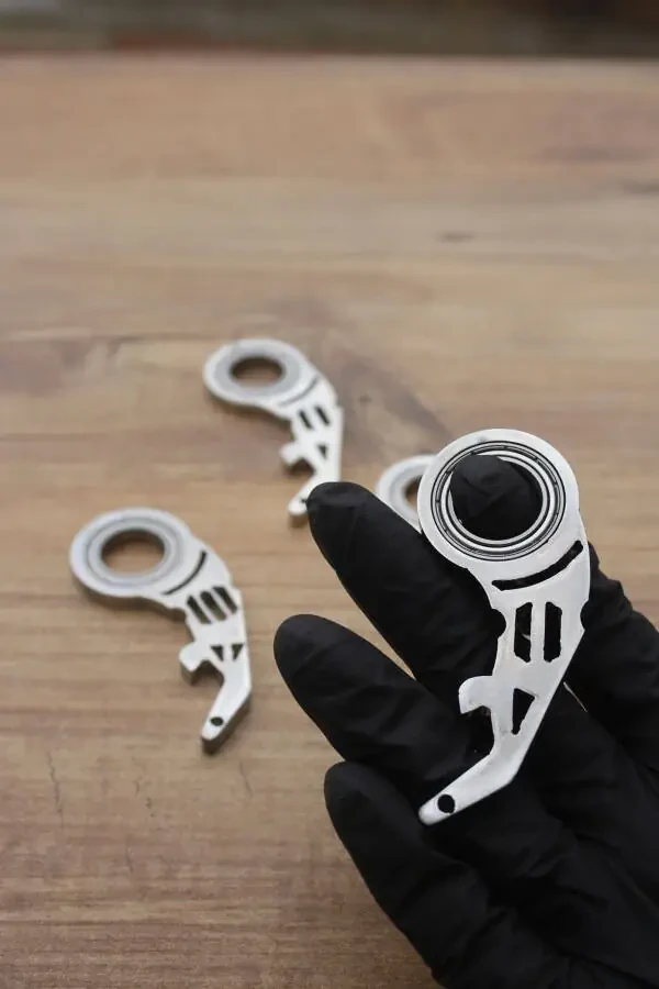 Metal Keyrambit Gun Pro Keychain, Bottle Opener Function, Unbreakable Metal - Chrome Color - 3