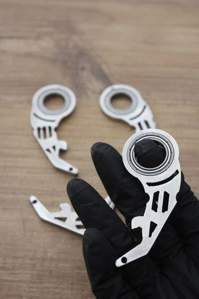 Metal Keyrambit Gun Pro Keychain, Bottle Opener Function, Unbreakable Metal - Chrome Color - 6