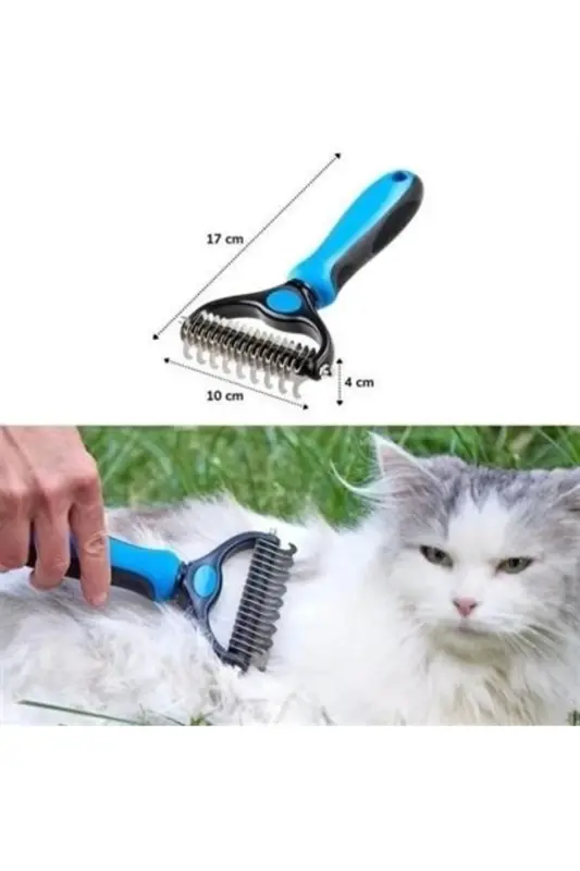 Metal Pet Hair Deshedding Comb with Plastic Handle - 4