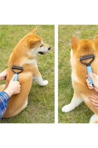 Metal Pet Hair Deshedding Comb with Plastic Handle - 6