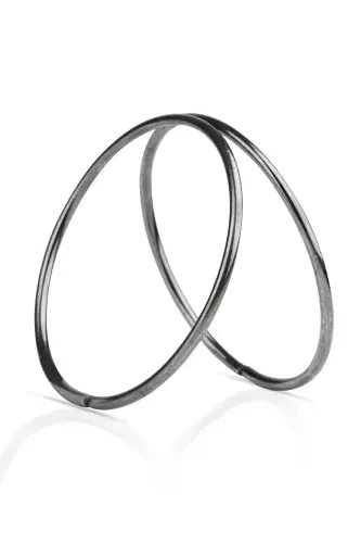 Metal Round Ring Bag Handle Black 11 Cm - 1