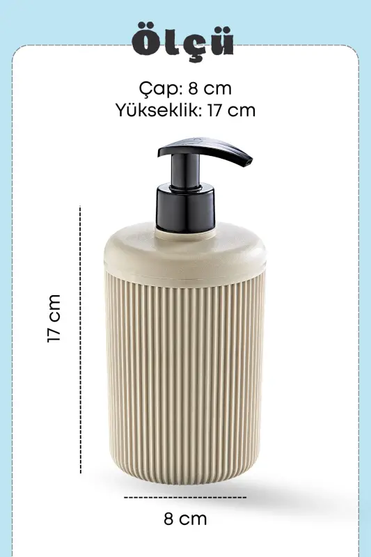 Metal Standlı Bej Bulaşık Deterjanı ve Sıvı Sabunluk Mutfak Seti-Sünger Hediyeli-Bej - 5