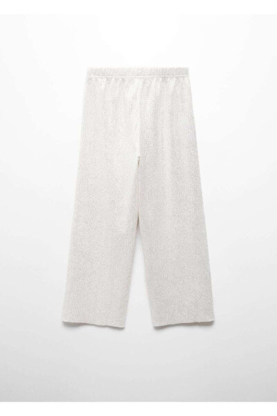 Metalik düz kesim pantolon - Gümüş Rengi - 3