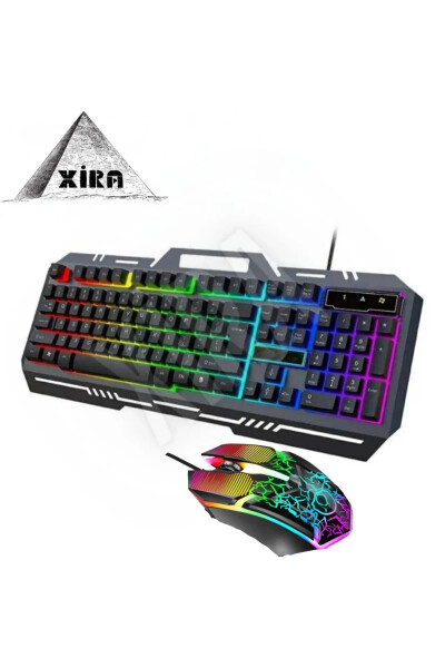 Metall Korpus Rgb 2in1 O'yinchi Gaming Mexanik Hisli Simli Turk Q Klaviatura Va Rgb Sichqoncha To'plami Blic Bkb9 - 1