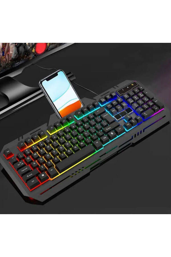 Metall Korpus Rgb 2in1 O'yinchi Gaming Mexanik Hisli Simli Turk Q Klaviatura Va Rgb Sichqoncha To'plami Blic Bkb9 - 5