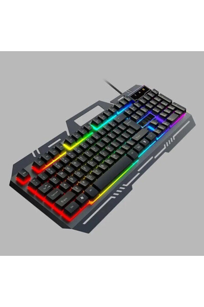 Metall Korpus Rgb 2in1 O'yinchi Gaming Mexanik Hisli Simli Turk Q Klaviatura Va Rgb Sichqoncha To'plami Blic Bkb9 - 8