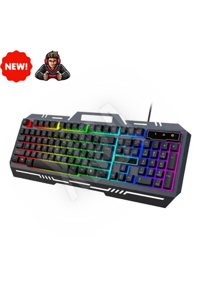 Metall Korpus Rgb 2in1 O'yinchi Gaming Mexanik Hisli Simli Turk Q Klaviatura Va Rgb Sichqoncha To'plami Blic Bkb9 - 11