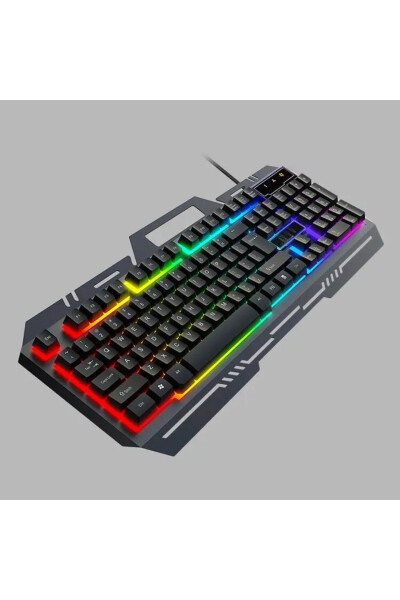 Metall Korpus Rgb 2in1 O'yinchi Gaming Mexanik Hisli Simli Turk Q Klaviatura Va Rgb Sichqoncha To'plami Blic Bkb9 - 15