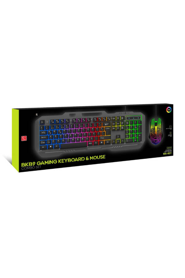 Metall Korpus Rgb 2in1 O'yinchi Gaming Mexanik Hisli Simli Turk Q Klaviatura Va Rgb Sichqoncha To'plami Blic Bkb9 - 16