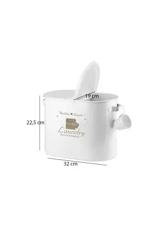 Metall shkafli kir sovun qutisi oq 12 L LR0034 - 2