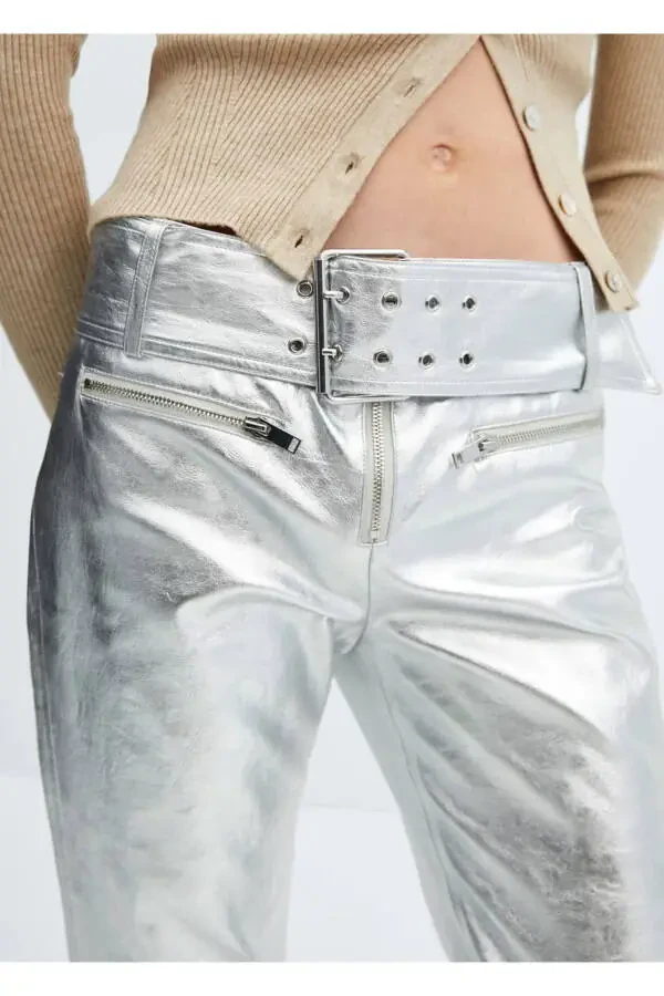 Metallic belted trousers - 7