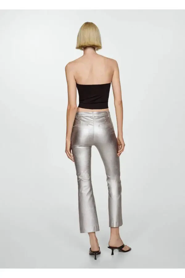 Metallic Flare Pants - 4