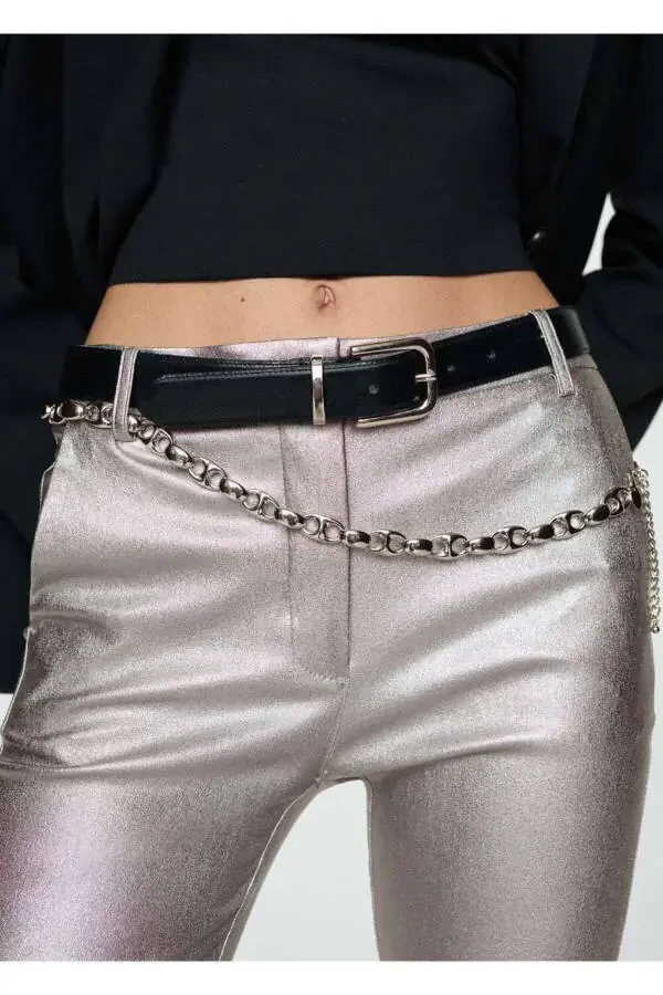 Metallic Flare Pants - 7