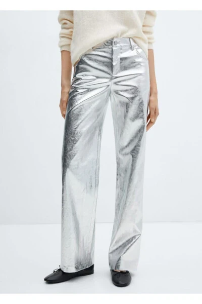 Metallic Wideleg Pants - 1