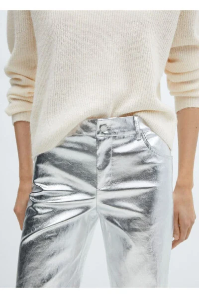 Metallic Wideleg Pants - 6