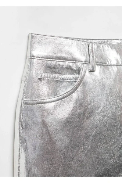Metallic Wideleg Pants - 8