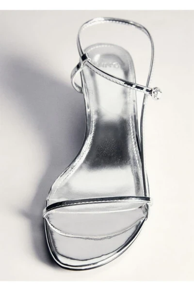 Металлические босоножки на каблуке - 6
