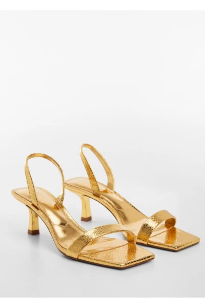 Металлические сандалии с узором змеиной кожи - MANGO