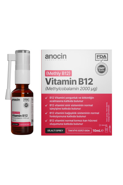 Methyl Cobalamin B12 Spray 1000 mcg 2000 ug 10 ml - 2