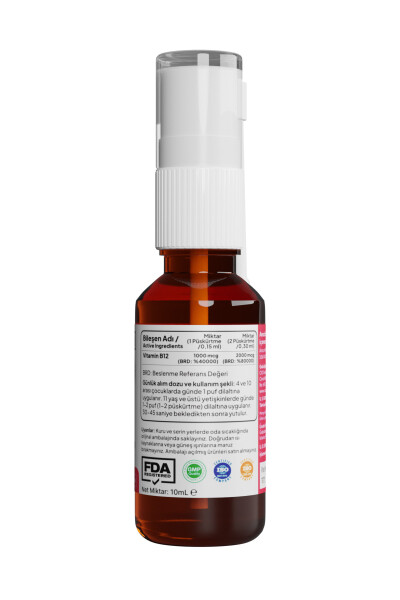 Methyl Cobalamin B12 Spray 1000 mcg 2000 ug 10 ml - 6