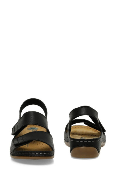 161833 Siyah Comfort Taban Kadın Cırtlı Sandalet - 4