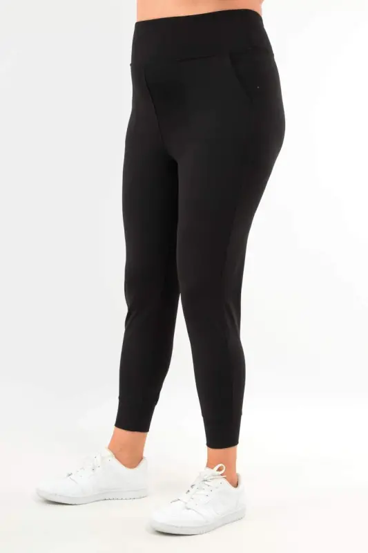 Kadın Yüksek Bel Jogger Eşofman Altı Siyah Joggers - 6