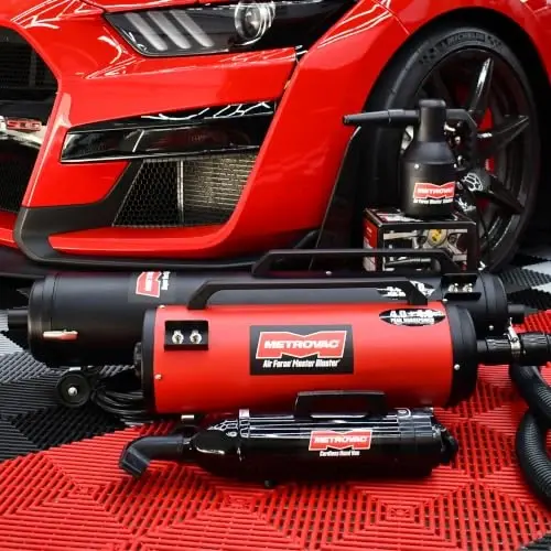 METROVAC Air Force Master Blaster Car Dryer Blower - MBR-3CD Red | Car & Motorcycle Dryer Blower with 10 Ft Hose, Touchless Auto Detailing Air Dryer, Powerful Vehicle Drying and Car Cleaning - 4
