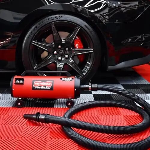 METROVAC Air Force Master Blaster Car Dryer Blower - MBR-3CD Red | Car & Motorcycle Dryer Blower with 10 Ft Hose, Touchless Auto Detailing Air Dryer, Powerful Vehicle Drying and Car Cleaning - 5