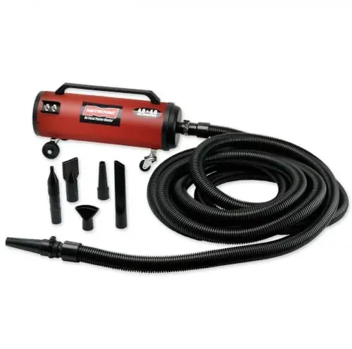 METROVAC Air Force Master Blaster Car Dryer Bower - MBR-3CDSWB-30 Red | Dual 4.0 Peak HP Motors, 30 Ft Hose, Touchless Auto Detailing Blower and Car Dryer for Cars & Motorcycles, Powerful Air Dryer - 1