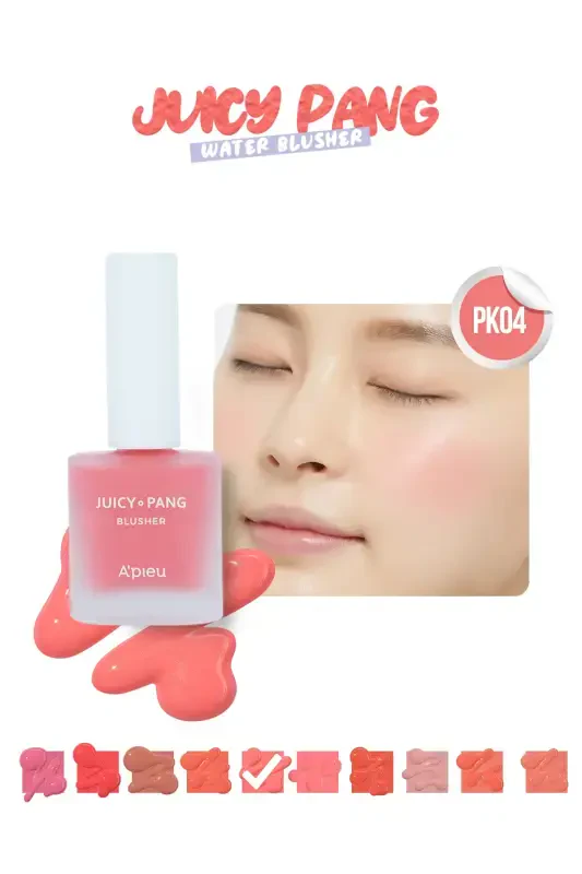 Mevali hidli, namlantiruvchi, tabiiy ko'rinishli suyuq upa A'pıeu Juicy-pang Water Blusher (PK04)-PK04 - MISSHA