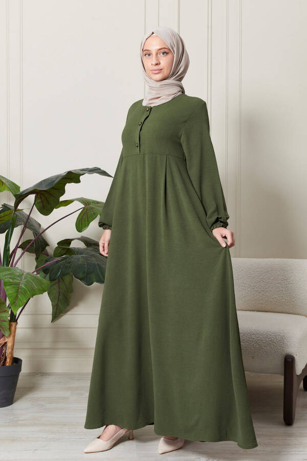 Mevlana Skirt Aerobic Fabric Closed Clothing Mother's Dress Prayer Dress Loose Fit Closed Dress - 1