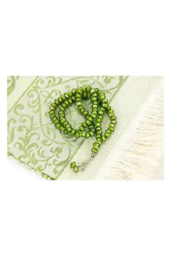 Mevlut Gifts Set 10 - Prayer Rug - Cover - Rosary - Boxed - Khaki - 3