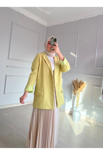 Mevsimlik astarlı ceket-Yağ yeşili - MRS. POLEEN