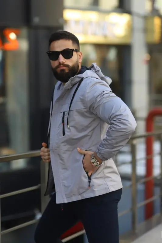 Mevsimlik Erkek Mont-Gri - 3