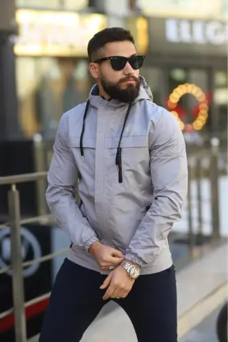 Mevsimlik Erkek Mont-Gri - 1