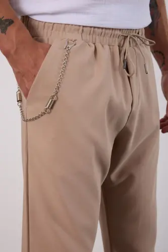 Krem Hafif Bol Kesim Mevsimlik Jogger Pantolon-KREM - 5