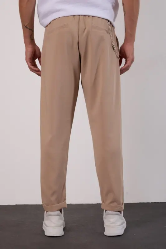 Krem Hafif Bol Kesim Mevsimlik Jogger Pantolon-KREM - 6