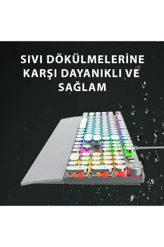 Механическая игровая клавиатура Kg1102 с USB-кабелем, макро-клавишами, RGB-подсветкой, русской раскладкой Q, металлическая - LECOO (1)