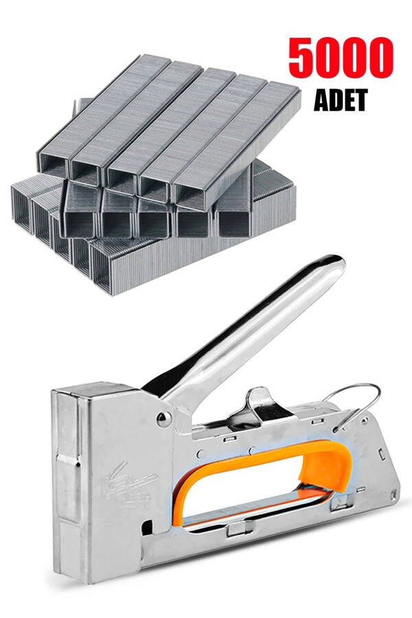 Механический профессиональный большой степлер с 3 функциями степлер+проволока (5000 шт. скоб в комплекте) - 6